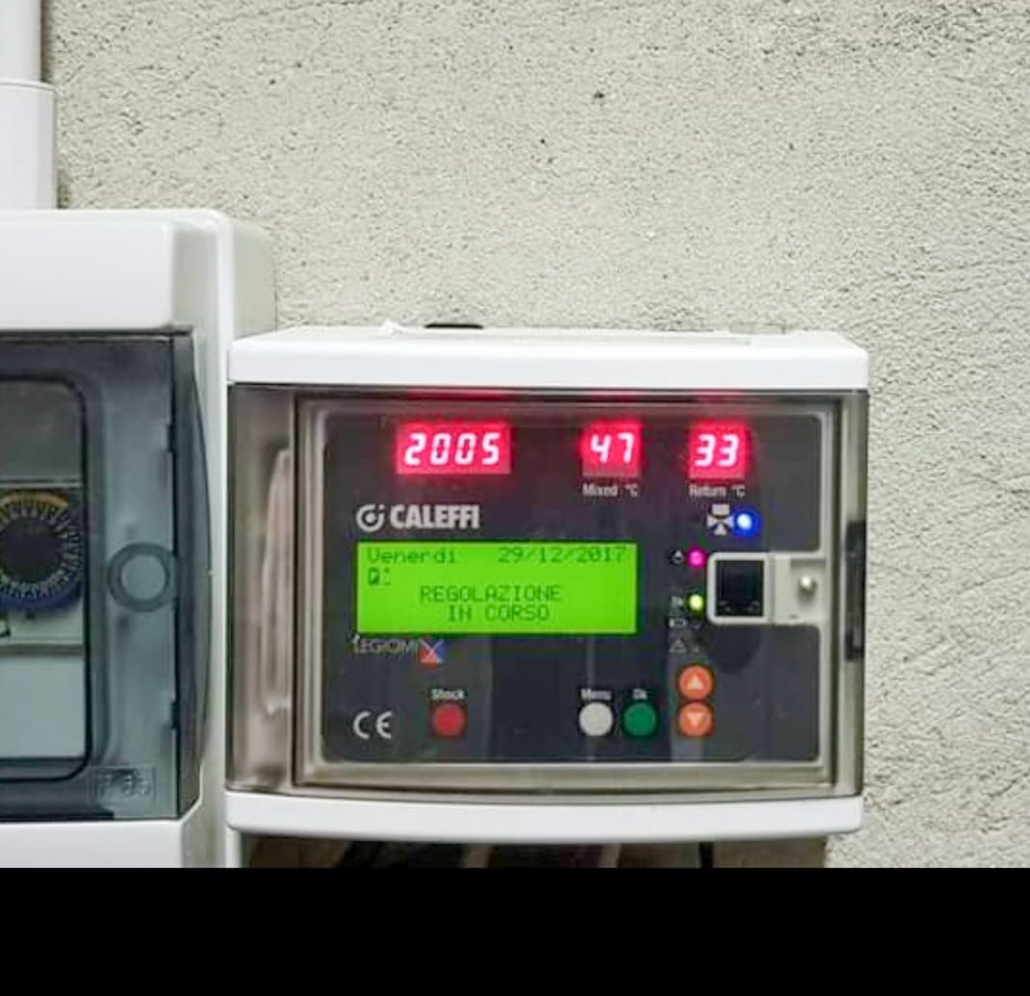 Posa impianto CALEFFI per anti legionella locale tecnico palestra 3